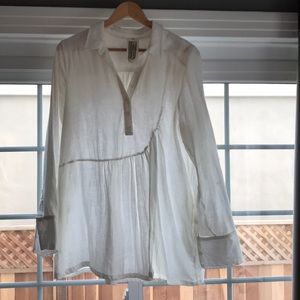 Free people linen white tunic blouse
